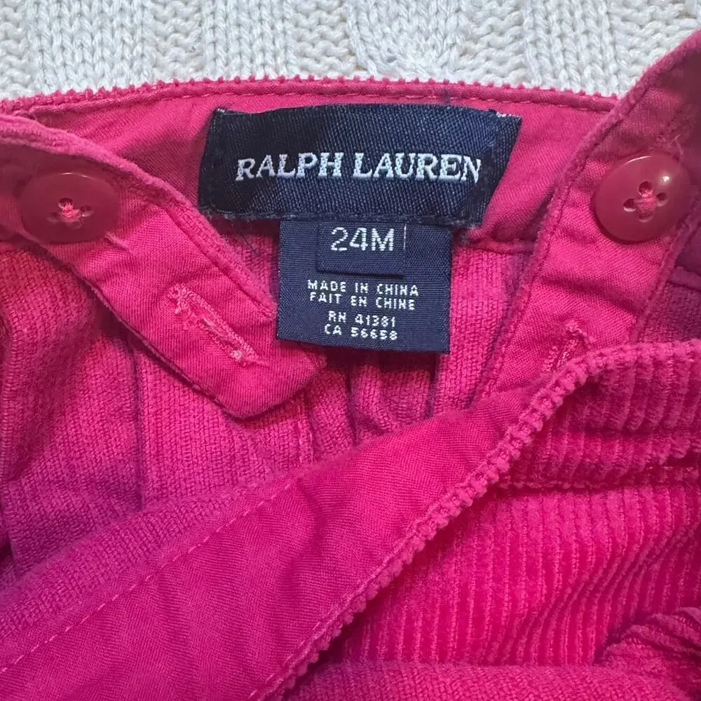 Ralph Lauren Hot Pink Cord Skirt Romper sz 24m